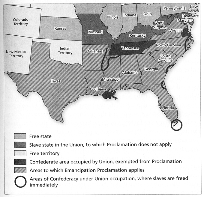Image result for territory impacted by emancipation proclamation